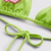 Top de bikini triunghiular cu flori din mărgele Top de bikini triunghiular cu flori din mărgele