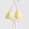 Top de bikini triunghiular cu textură șifonată Top de bikini triunghiular cu textură șifonată