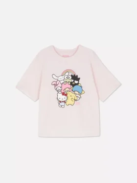 Top de pijama cu imprimeu Hello Kitty și prietenii
