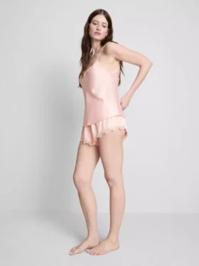 Top de pijama din dantelă satinată „The Edit”