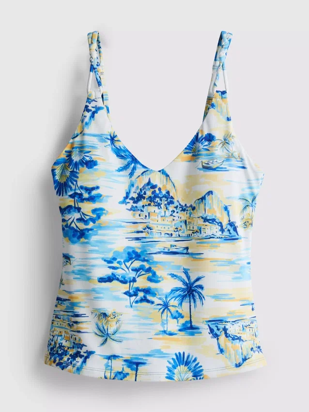 Top de tankini cu imprimeu Top de tankini cu imprimeu
