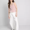 Top fără mâneci cu tiv peplum plisat