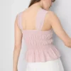 Top fără mâneci cu tiv peplum plisat