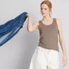 Top fără mâneci, elastic, cu conținut ridicat de bumbac