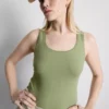 Top fără mâneci, elastic, cu conținut ridicat de bumbac