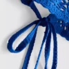 Top scurt croșetat cu gât halter Top scurt croșetat cu gât halter