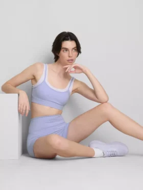 Top sport scurt, cu două straturi
