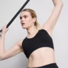 Top sport scurt, fără cusături, cu spate încrucișat