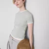 Tricou cu guler rotund, cu două straturi
