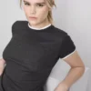 Tricou cu guler rotund, cu două straturi