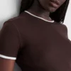 Tricou cu guler rotund, cu două straturi
