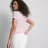 Tricou cu guler rotund, cu două straturi