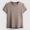 Tricou cu guler rotund, cu două straturi