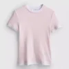 Tricou cu guler rotund, cu două straturi
