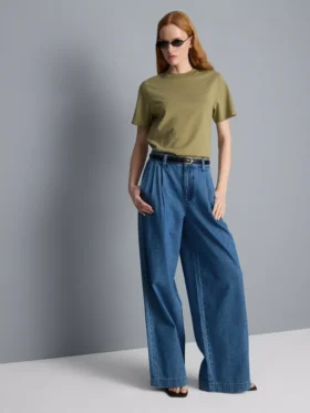 Tricou cu guler rotund din bumbac de cea mai bună calitate