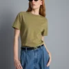 Tricou cu guler rotund din bumbac de cea mai bună calitate