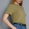 Tricou cu guler rotund din bumbac de cea mai bună calitate