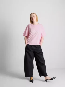 Tricou cu guler rotund din bumbac pentru mirese