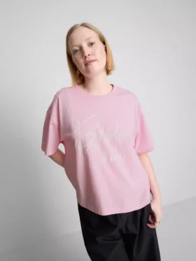 Tricou cu guler rotund din bumbac pentru mirese
