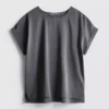 Tricou cu guler rotund și mâneci rulate Tricou cu guler rotund și mâneci rulate