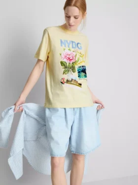 Tricou cu imprimeu din bumbac Nybg
