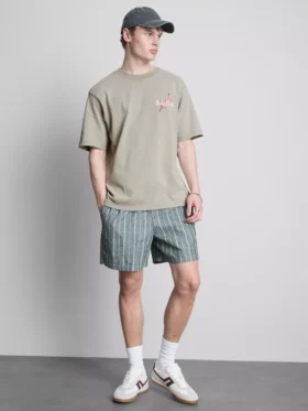 Tricou cu imprimeu japonez spălat