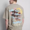 Tricou cu imprimeu japonez spălat Tricou cu imprimeu japonez spălat