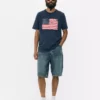Tricou cu mânecă scurtă cu steagul american Tricou cu mânecă scurtă cu steagul american