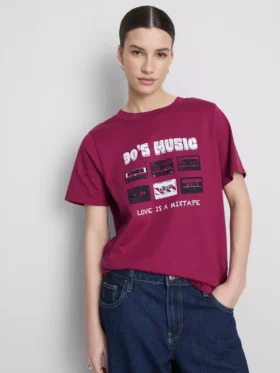 Tricou cu mânecă scurtă din bumbac, cu imprimeu