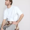 Tricou cu mâneci scurte, croială lejeră Tricou cu mâneci scurte, croială lejeră