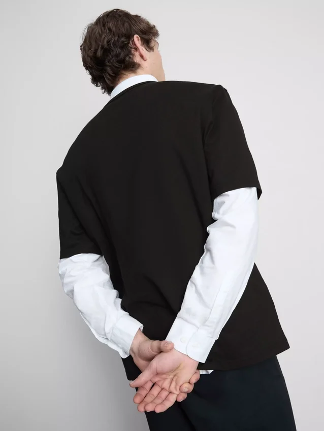 Tricou cu mâneci scurte, croială lejeră Tricou cu mâneci scurte, croială lejeră