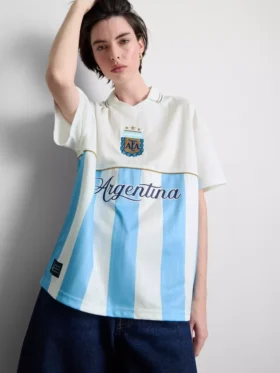 Tricou de fotbal argentinian cu guler