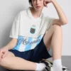 Tricou de fotbal argentinian cu guler Tricou de fotbal argentinian cu guler