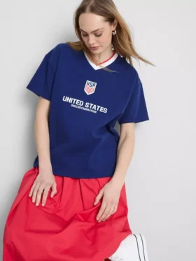 Tricou de fotbal din bumbac al Federației de Fotbal din SUA