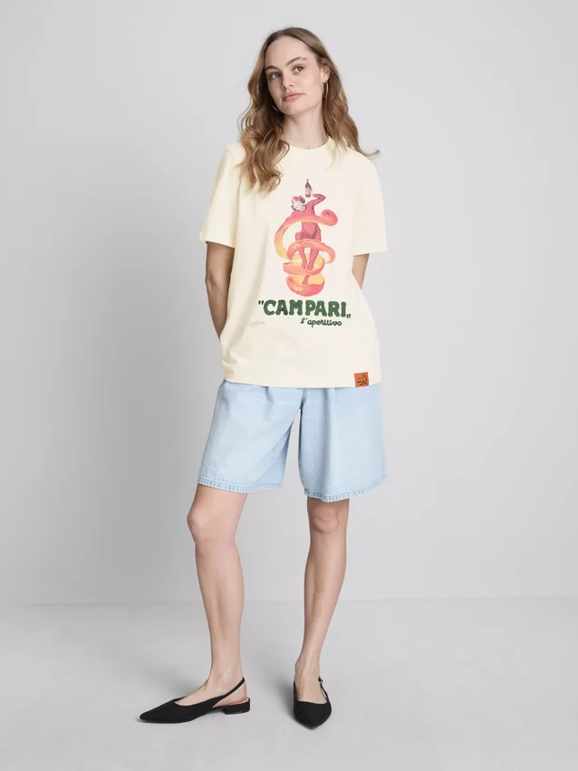 Tricou din bumbac Campari cu guler rotund Tricou din bumbac Campari cu guler rotund