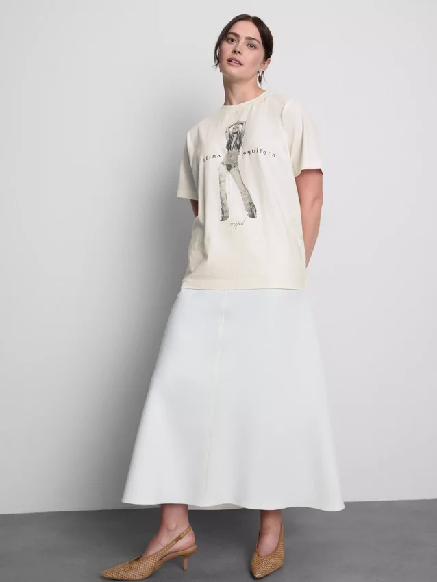 Tricou din bumbac Christina Aguilera cu imprimeu muzical Tricou din bumbac Christina Aguilera cu imprimeu muzical