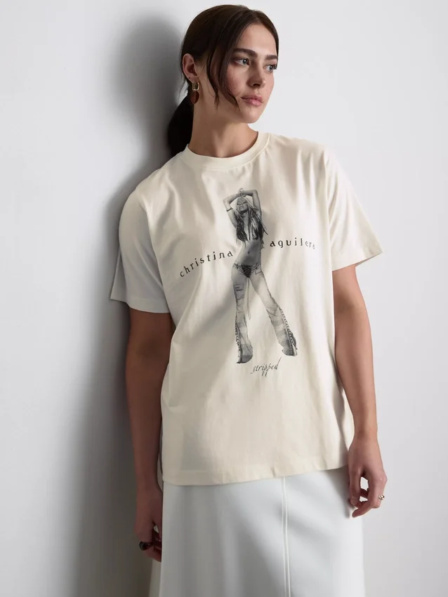 Tricou din bumbac Christina Aguilera cu imprimeu muzical Tricou din bumbac Christina Aguilera cu imprimeu muzical