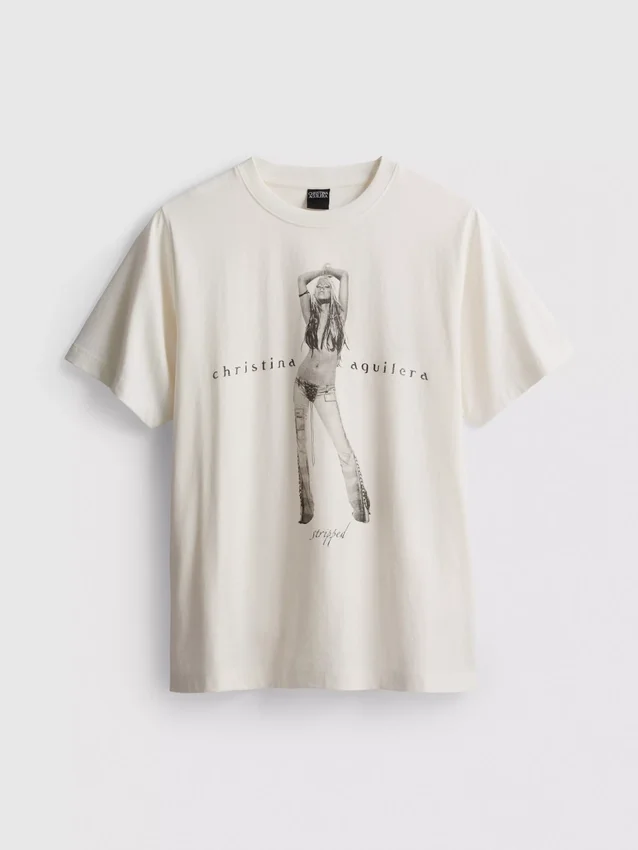 Tricou din bumbac Christina Aguilera cu imprimeu muzical Tricou din bumbac Christina Aguilera cu imprimeu muzical