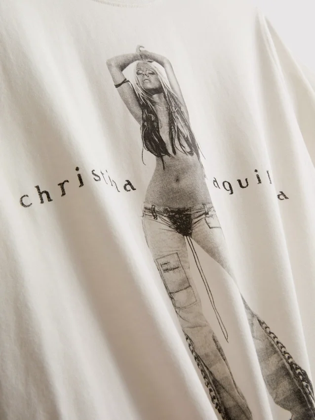 Tricou din bumbac Christina Aguilera cu imprimeu muzical Tricou din bumbac Christina Aguilera cu imprimeu muzical