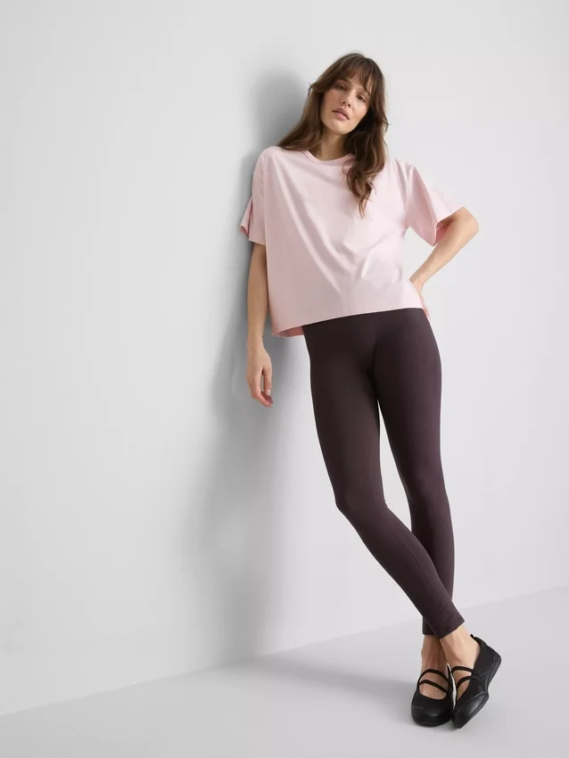 Tricou din bumbac cu guler rotund și croială dreptă Tricou din bumbac cu guler rotund și croială dreptă