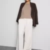 Tricou din bumbac cu guler rotund și croială dreptă Tricou din bumbac cu guler rotund și croială dreptă