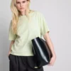 Tricou din bumbac cu guler rotund și croială dreptă Tricou din bumbac cu guler rotund și croială dreptă
