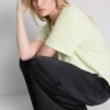 Tricou din bumbac cu guler rotund și croială dreptă Tricou din bumbac cu guler rotund și croială dreptă