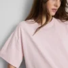 Tricou din bumbac cu guler rotund și croială dreptă Tricou din bumbac cu guler rotund și croială dreptă