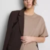 Tricou din bumbac cu guler rotund și croială dreptă Tricou din bumbac cu guler rotund și croială dreptă