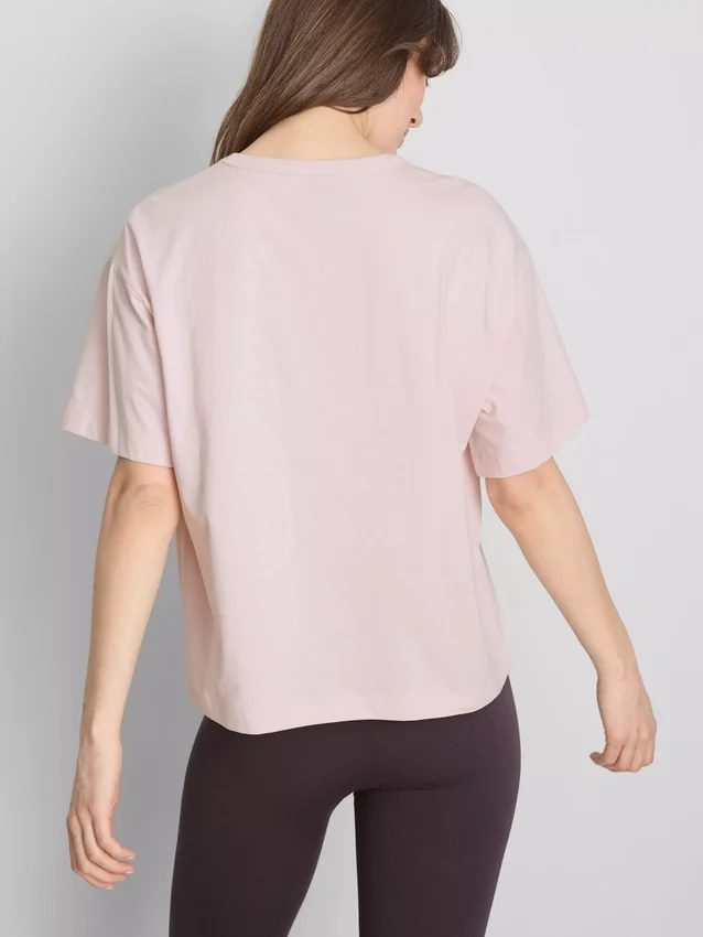 Tricou din bumbac cu guler rotund și croială dreptă Tricou din bumbac cu guler rotund și croială dreptă