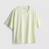 Tricou din bumbac cu guler rotund și croială dreptă Tricou din bumbac cu guler rotund și croială dreptă