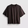 Tricou din bumbac cu guler rotund și croială dreptă Tricou din bumbac cu guler rotund și croială dreptă
