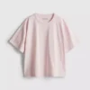 Tricou din bumbac cu guler rotund și croială dreptă Tricou din bumbac cu guler rotund și croială dreptă