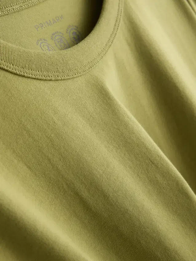 Tricou din bumbac cu guler rotund și croială dreptă Tricou din bumbac cu guler rotund și croială dreptă